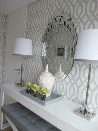 Grey And White Trellis Wallpaper Inspirati
