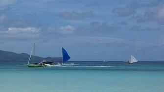 Ocean From Beach Philippine Sailboats