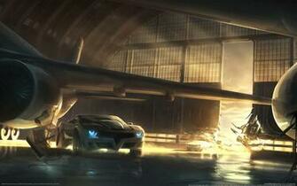 Race Hangar Car Plane Split Second HD Wallpaper