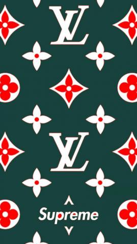 Louis Vuitton Supreme Teal iPhone Wallpaper Bape