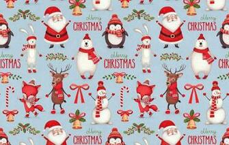 Wallpaper Hare Deer Bear Fox Penguin Snowman Santa Claus