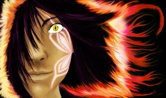 Wallpaper Bleach Yoruichi Creative Look Flames