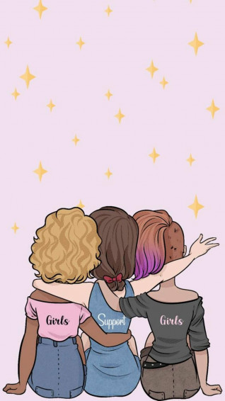 Bff Girls Support Wallpaper