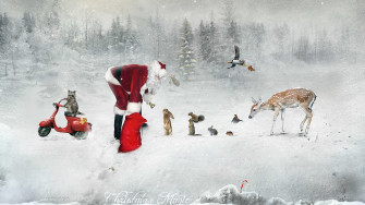 Santa Flying Wallpaper