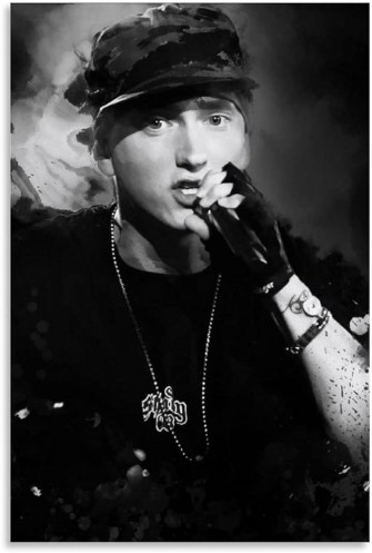 Eminem Hip Hop Rap God Middle Finger Double M Poster S