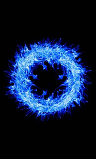 iPhone Fire Blue Circle Flames Wallpaper