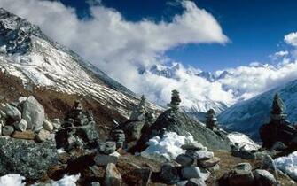 Khumbu Valley Wallpaper Stock Photos