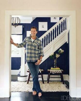 Piece De Resistance Navy Grasscloth Wallpaper Triple Check