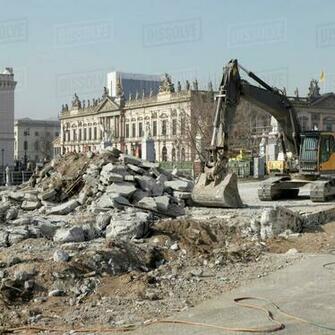 An Earth Mover And Rubble With Of German Historical Museum