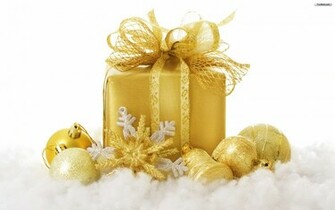 Golden Christmas Gift Wallpaper