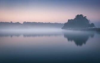 Wallpaper Lake Morning Fog Dawn Mist Lakeshore Image For