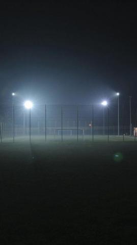 Soccer Field City Night Light Dark Wallpaper HD iPhone