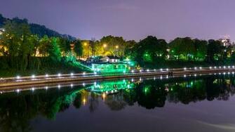 Desktop Wallpaper Italy Turin Night Coast Rivers Street