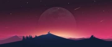 Wolf Howling To Moon Minimal 4k Wallpaper Best