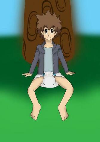 Tsuna Sawada Diapered Background By Littlesparkyabdl