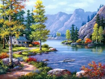Log Cabin Retreat Wallpaper