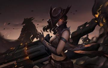 Wallpaper Look Girl Weapons Hat League Of Legends Senna