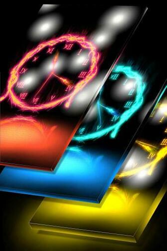 Neon Feathers Live Clock Wallpaper For Android Apk