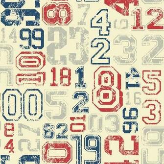 Vintage Varsity Number Wallpaper Rosenberryrooms