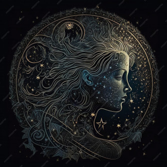 Virgo Zodiac Sign Wallpaper Square Dark