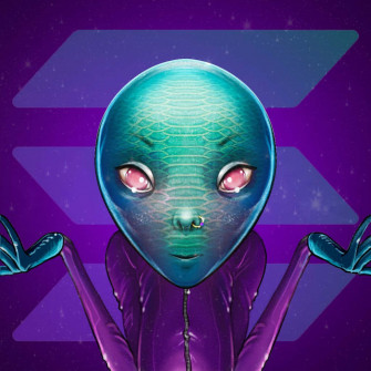 Friendly Cartoon Alien Waving Hello Wallpaper
