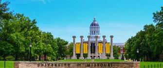 Francis Quadrangle With The Columns And Jesse Hall In Background