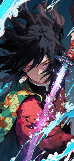 Demon Slayer Giyu Tomioka With Katana Wallpaper HD