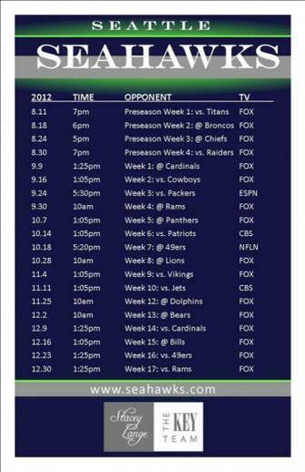 Seattle Seahawk Schedule Seahawks