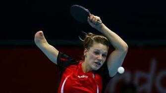 Snapshot Of Natalia Partyka Playing Table Tennis Wallpaper HD