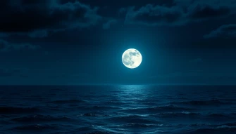 Moon Over Ocean Wallpaper