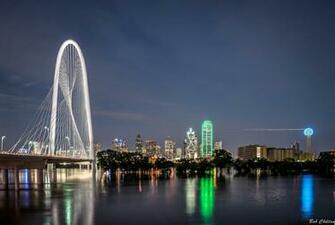 Dallas Skyline At Night By Bob Chilton Photography