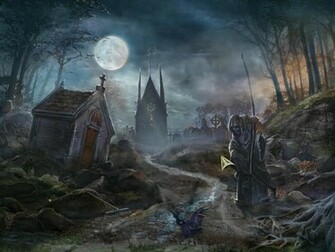 Spooky Graveyard Wallpaper Redemtion