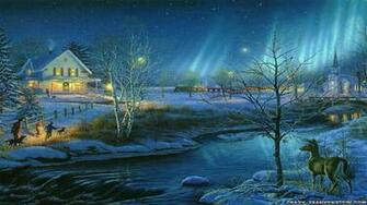 Christmas Landscape Scene Winter Desktop Background