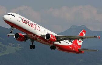 Airbus A321 Of Air Berlin Approaching To Landing Way