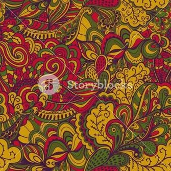 Vector Seamless Texture With Abstract Flowers Endless Background
