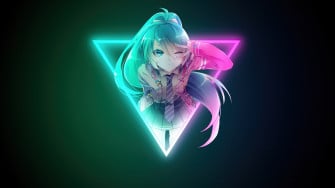 Anime Girl Retro Minimal 4k Wallpaper HD Image