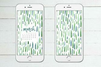 March Calendars And Wallpaper Red Stamp