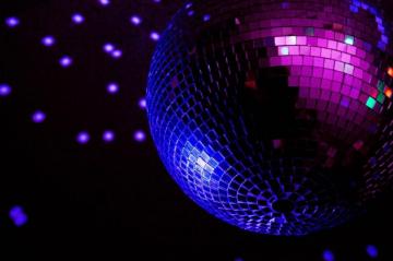 Purple And Blue Ball With Light Photo Disco Image On