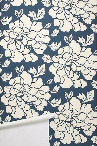 Navy Wallpaper Pink Coral Nursery