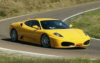 Wallpaper Ferrari F430 Supercar Yellow Front End The Road