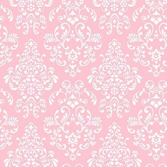 Pink White Kd1754 Delicate Document Damask Wallpaper Baby