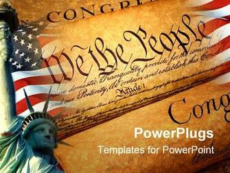 Displaying Declaration Of Independence Rolled Up In The Background