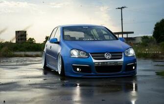 Wallpaper Volkswagen Golf Blue Tuning Germany Low R32