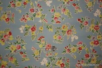 1930s Wallpaper Floral S Vintage Blue