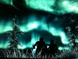 Beautiful Skyrim Tundra Lights Elder Scrolls V Photo