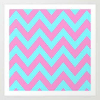 Teal And Pink Chevron