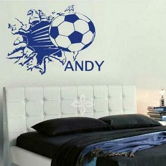 Vinyl Football Sport Wall Decals Wallpaper Personalized Name Kids