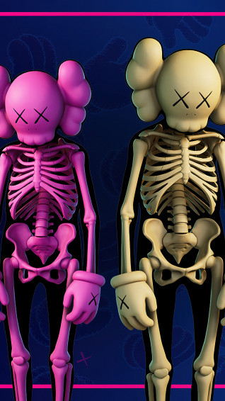 Fortnite Kaws Skeleton Wallpaper iPhone Phone 4k 341e