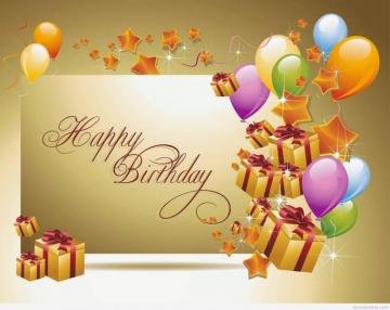 Happy BirtHDay Greeting In Gold Wallpaper