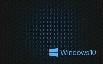 Windows Blue Text Logo On Hexagons Wallpaper Computer